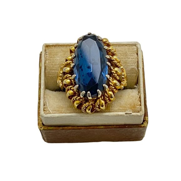 Blue Crystal Statement Ring - Picture 1 of 3